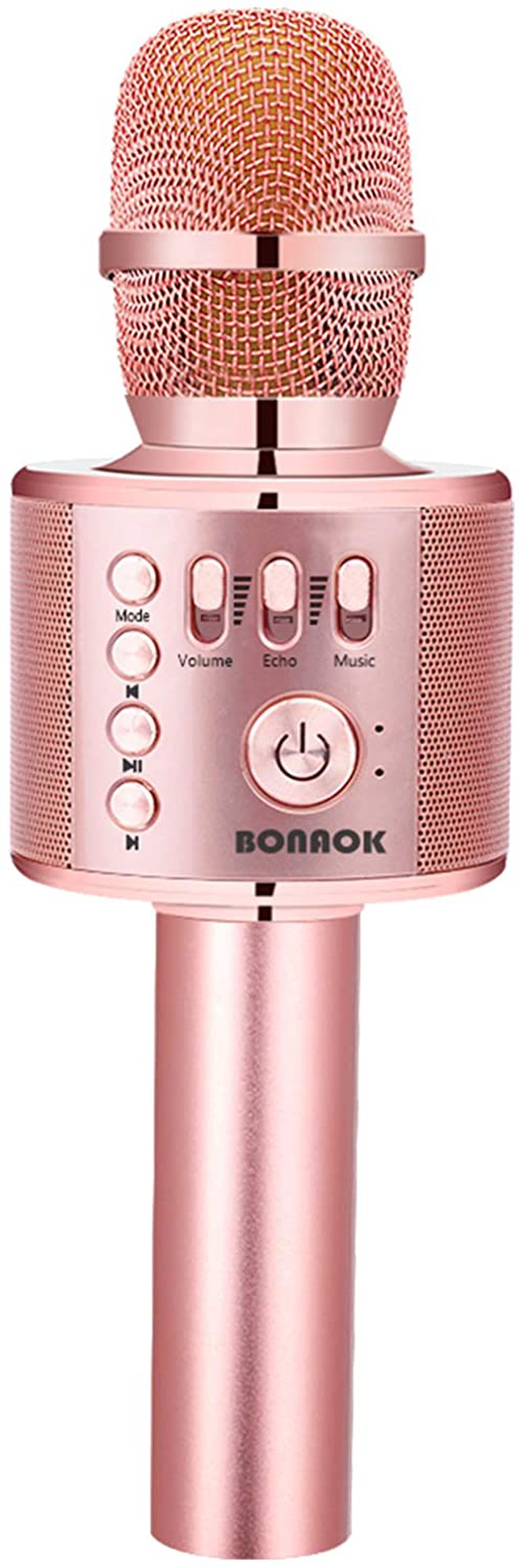 Recording Equipment |  Bonaok Karaoke Microphone Bluetooth Wireless, Portable Karaoke Machine Mic Speaker For Kids And Adults Home Party Birthday (Rose Gold Plus) Musical Instruments BONAOK