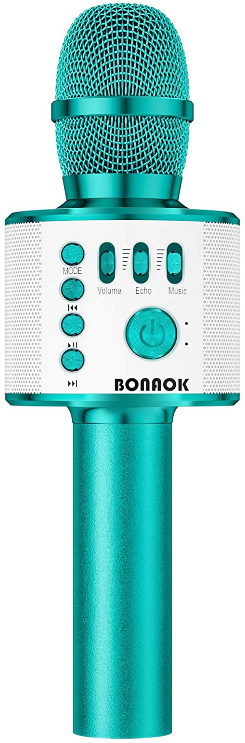 Recording Equipment |  Bonaok Karaoke Microphone Bluetooth Wireless, Portable Karaoke Machine Mic Speaker For Kids And Adults Home Party Birthday(Ice Blue) Musical Instruments BONAOK