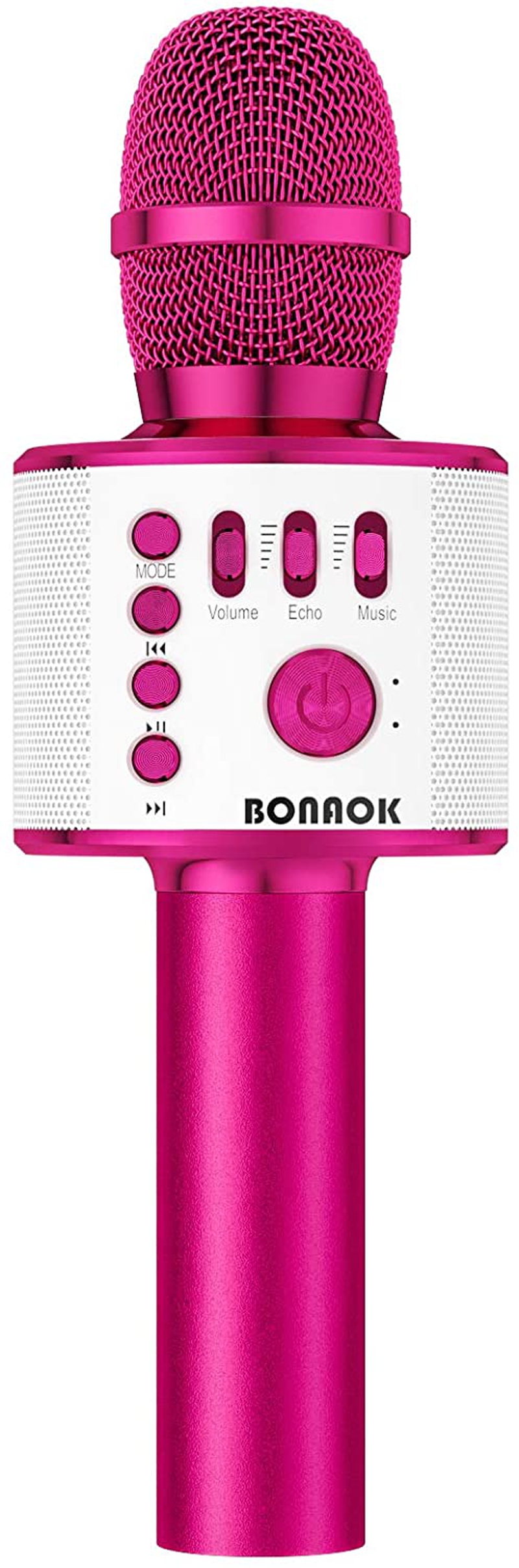 Recording Equipment |  Bonaok Karaoke Microphone Bluetooth Wireless, Portable Karaoke Machine Mic Speaker For Kids And Adults Home Party Birthday(Rose Red) Musical Instruments BONAOK