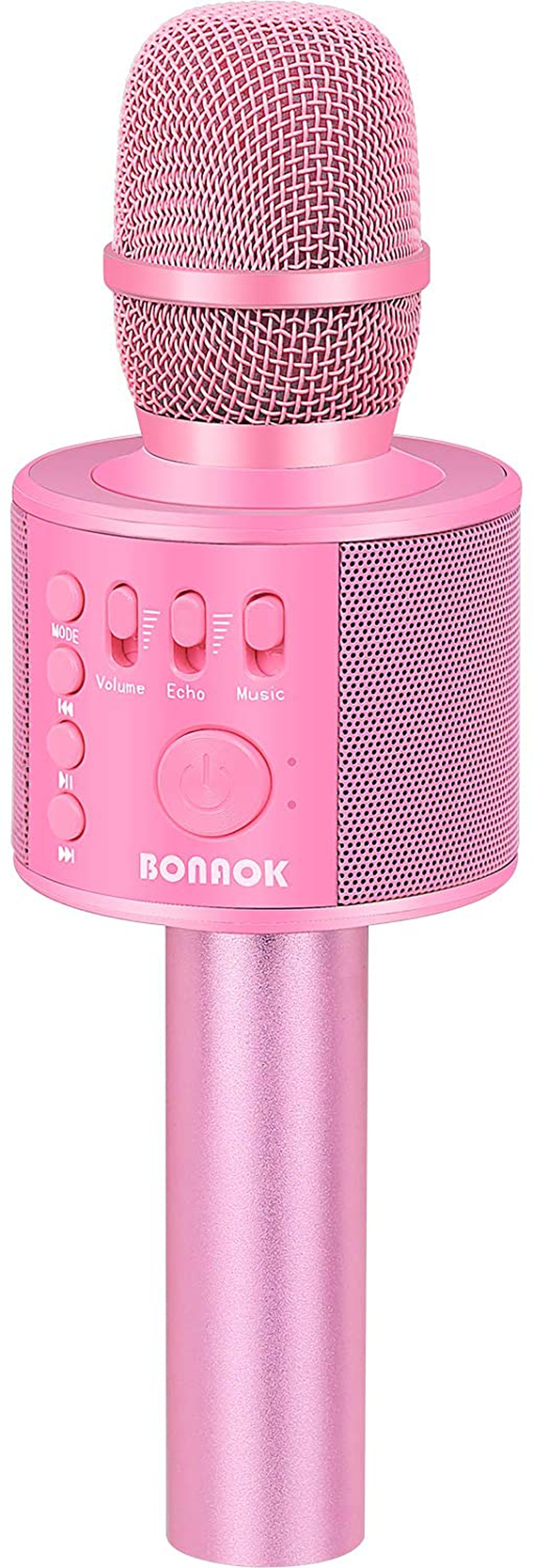 Recording Equipment |  Bonaok Wireless Bluetooth Karaoke Microphone,3-In-1 Portable Handheld Karaoke Mic Speaker Machine Home Party Birthday For All Smartphones Pc(Q37 Pink) Musical Instruments BONAOK