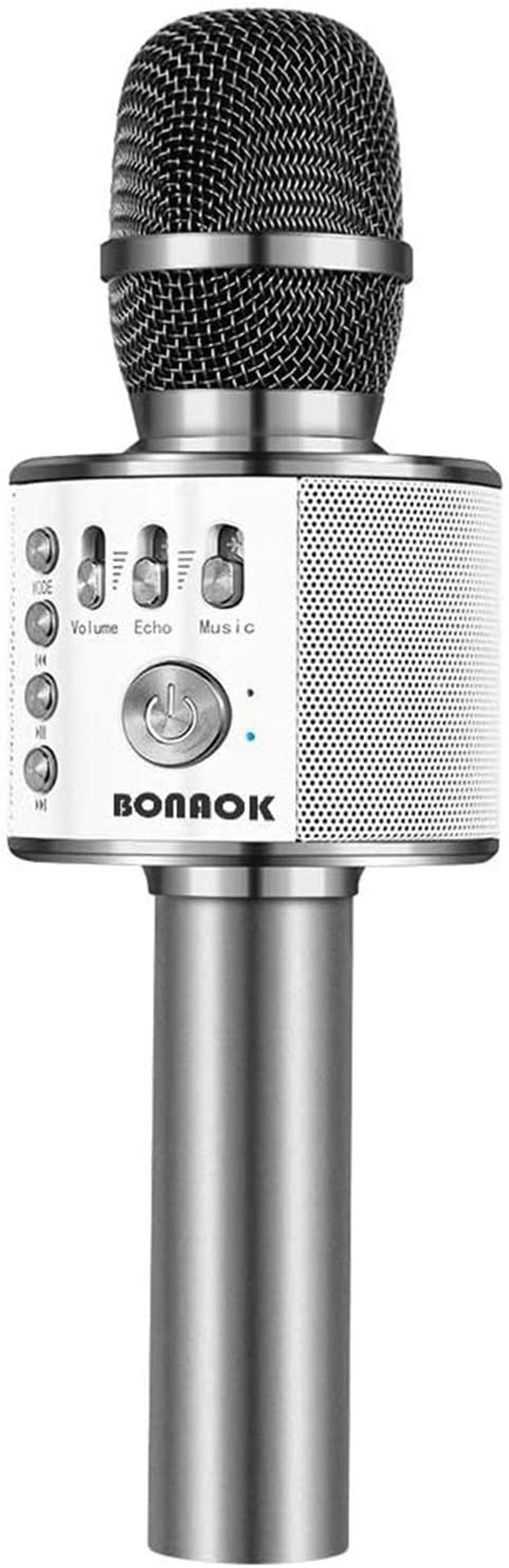 Recording Equipment |  Bonaok Wireless Bluetooth Karaoke Microphone,3-In-1 Portable Handheld Karaoke Mic Speaker Machine Home Party Birthday For All Smartphones Pc(Q37 Space Gray) Musical Instruments BONAOK