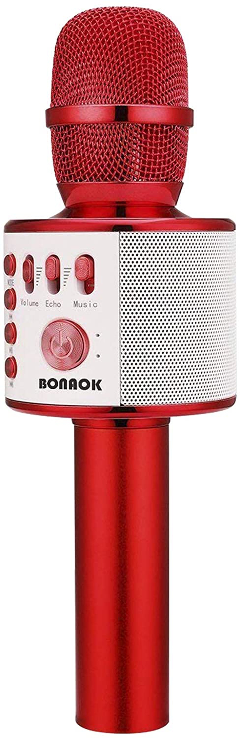 Recording Equipment |  Bonaok Wireless Bluetooth Karaoke Microphone,3-In-1 Portable Handheld Mic Speaker Machine Birthday Home Party For Pc Or All Smartphone(Q37 Red) Musical Instruments BONAOK