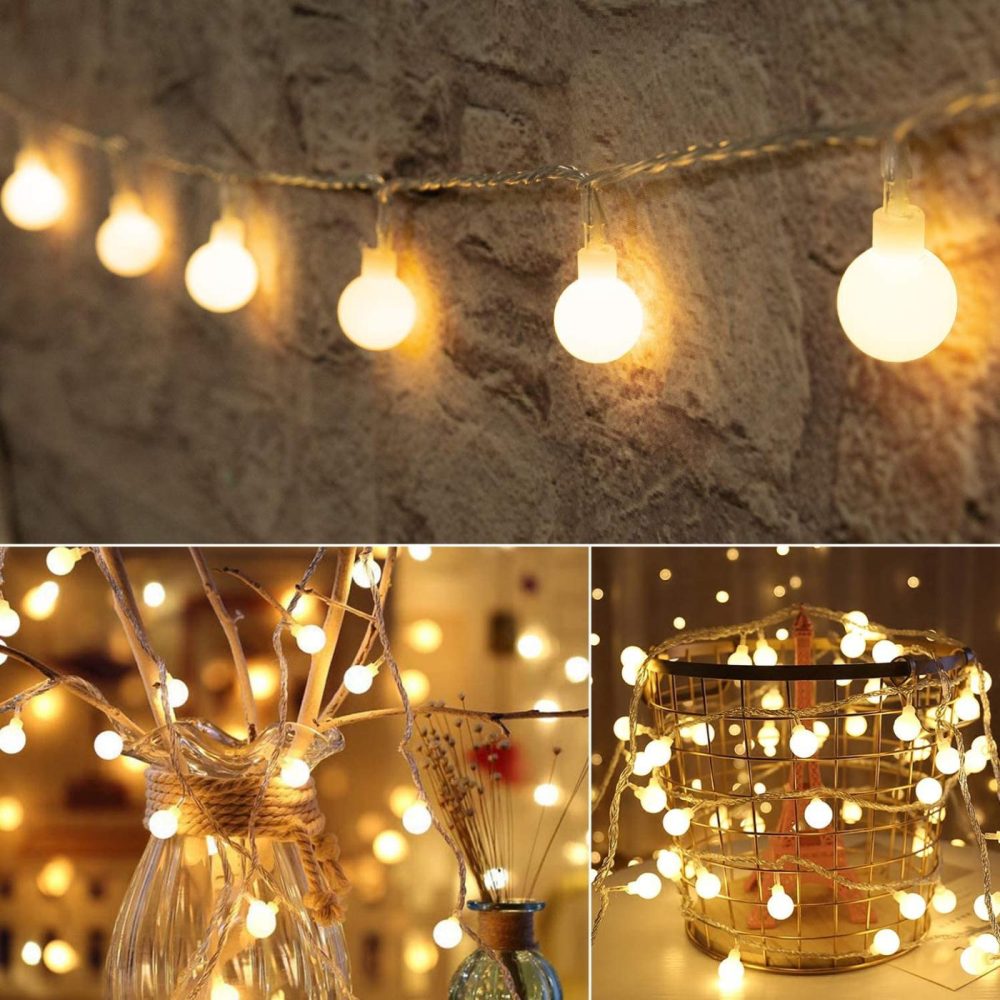 Seasonal Décor |  33 Feet 100 Led Mini Globe String Lights, Fairy String Lights Plug In, 8 Modes With Remote, Decor For Indoor Outdoor Party Wedding Christmas Tree Garden, Warm White Home Decor & Cleaning Minetom