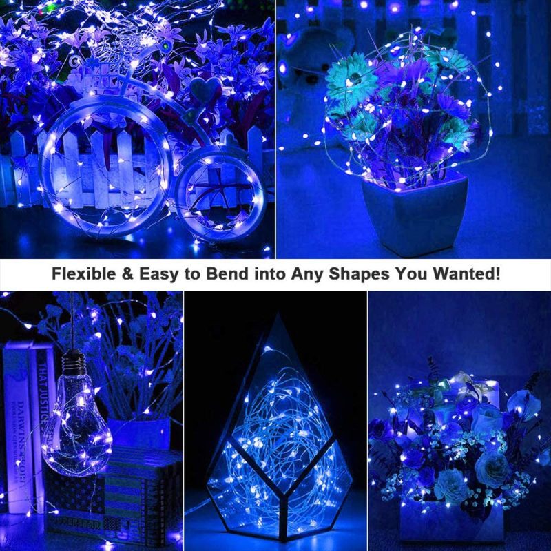 Seasonal Décor |  Ariceleo Led Fairy Lights Battery Operated, 1 Pack Mini Battery Powered Copper Wire Starry Fairy Lights For Bedroom, Christmas, Parties, Wedding, Centerpiece, Decoration (5M/16Ft Blue) Home Decor & Cleaning Ariceleo