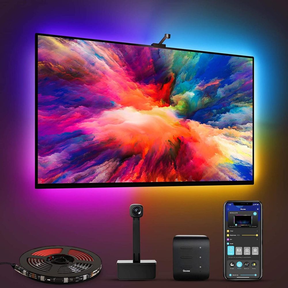 Seasonal Décor |  Govee Immersion Tv Led Backlights With Camera, Rgbic Ambient Wi-Fi Tv Backlights For 55-65 Inch Tvs Pc, Works With Alexa & Google Assistant, App Control, Lights And Music Sync, Adapter Home Decor & Cleaning Govee