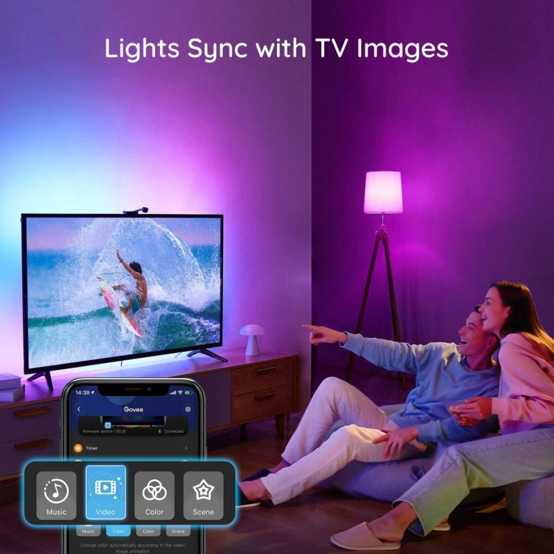 Seasonal Décor |  Govee Immersion Tv Led Backlights With Camera, Rgbic Ambient Wi-Fi Tv Backlights For 55-65 Inch Tvs Pc, Works With Alexa & Google Assistant, App Control, Lights And Music Sync, Adapter Home Decor & Cleaning Govee