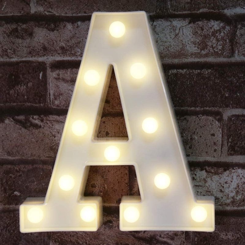 Seasonal Décor |  Led Marquee Letter Lights Sign, Light Up Alphabet Letter For Home Party Wedding Decoration Home Decor & Cleaning Letter A