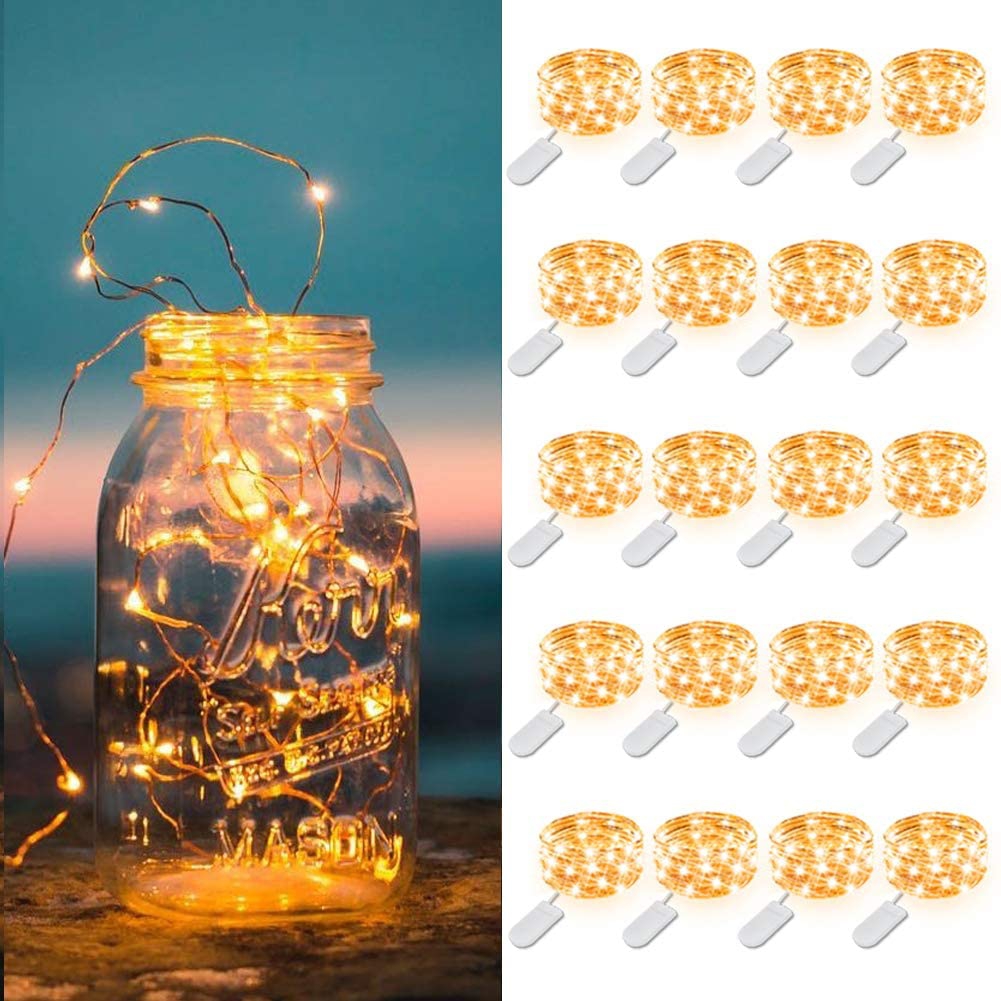 Seasonal Décor |  Mumuxi 20 Pack Fairy Lights Battery Operated, 3.3Ft 20 Led Mini Waterproof Fairy String Lights Copper Wire Firefly Starry Lights For Diy Wedding Party Mason Jars Crafts Christmas Decoration,Warm White Home Decor & Cleaning MUMUXI