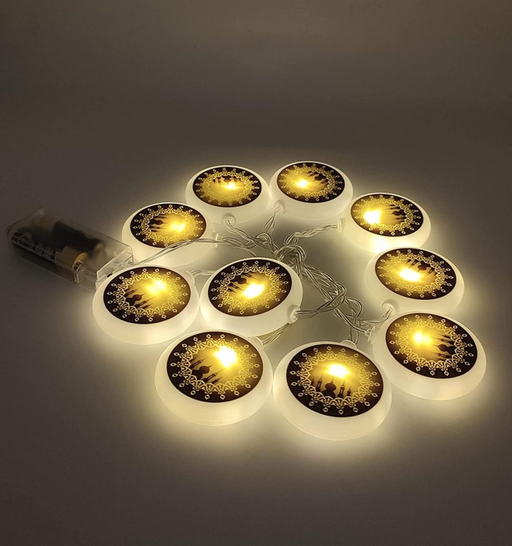 Seasonal Décor |  Star String Lights For Eid Decorations, Mubarak Ramadan Moon Lights String ,10 Leds Battery Operated Islamic Moon Star Lantern Lamp, Eid Ramadan Decorations For Home Outdoor (Castle) Home Decor & Cleaning Castle-b