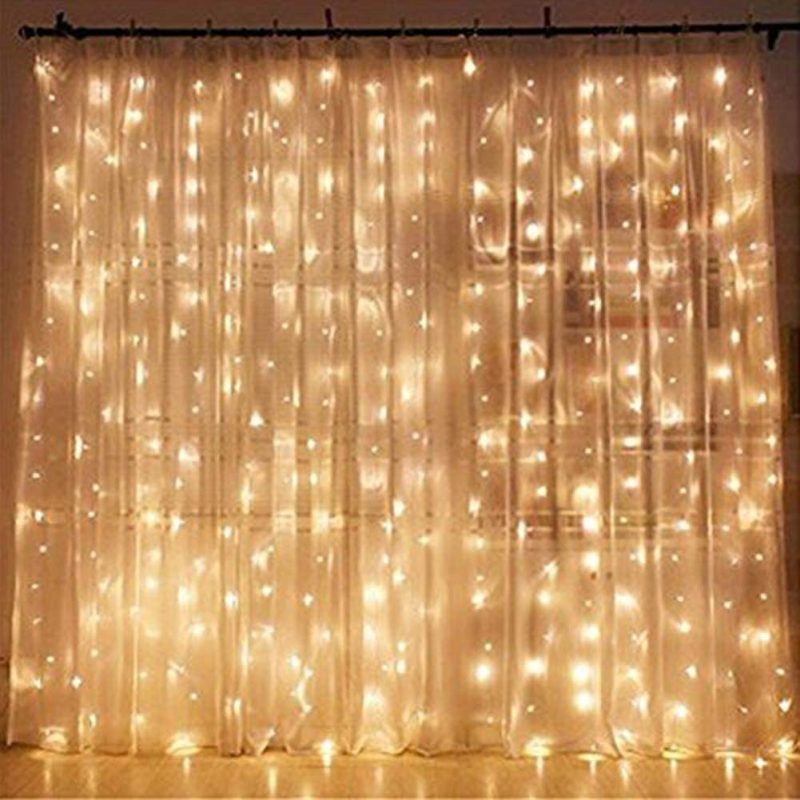 Seasonal Décor |  Twinkle Star 300 Led Window Curtain String Light Wedding Party Home Garden Bedroom Outdoor Indoor Wall Decorations, Warm White Home Decor & Cleaning Seasonal Décor