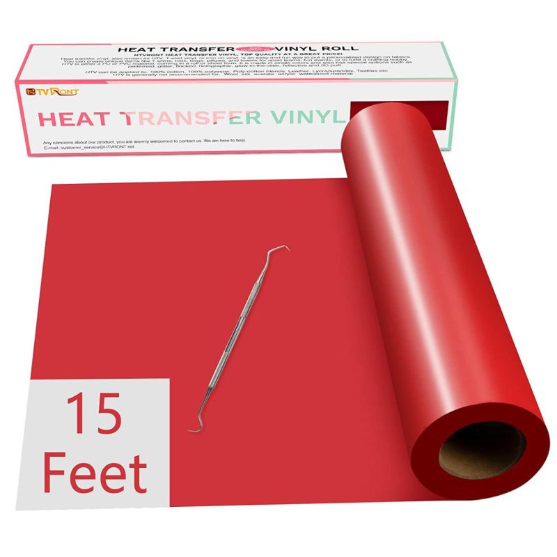 Sewing |  Heat Transfer Vinyl Red Htv Rolls – 12" X 15Ft Red Iron On Vinyl For Cricut & Silhouette Cameo Easy To Cut & Weed For Heat Vinyl Design Arts, Crafts & Sewing Apple Green