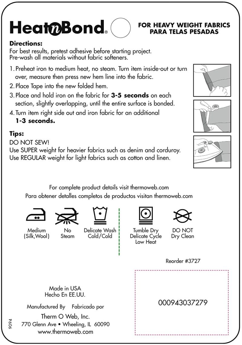 Sewing |  Heatnbond Hem Iron-On Adhesive, Super Weight Arts, Crafts & Sewing black