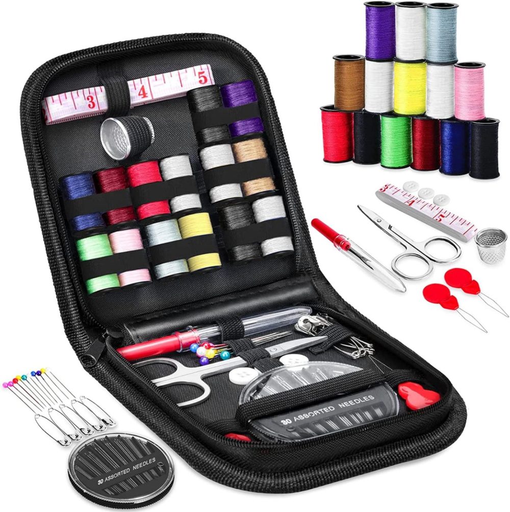 Sewing |  Sewing Kit, Okom Mini Small Basic Fine Sewing Set, Portable Diy Sewing Kit For Beginner, Traveller And Emergency Clothing Fixes, Contains Scissors, Thimble, Thread, Sewing Needle, Tape Measure Etc. Arts, Crafts & Sewing L