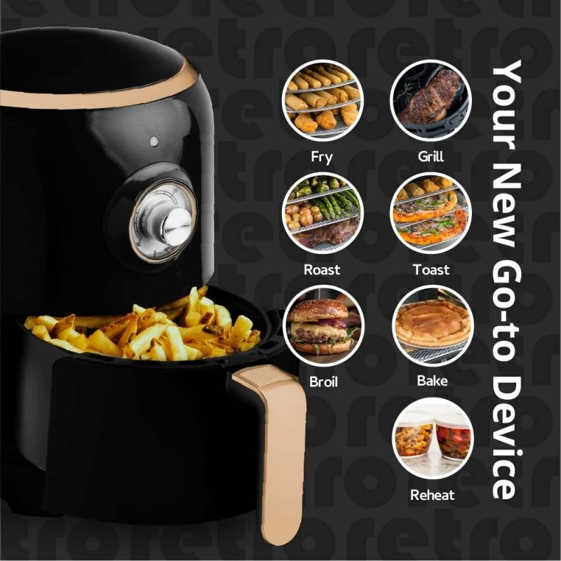 Small Appliances |  Aria Premium 2 Qt. Retro Style Ceramic Air Fryer Home Decor & Cleaning Aria Air Fryers