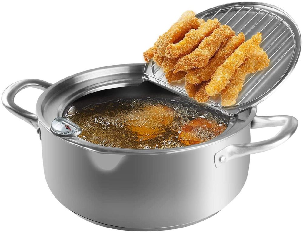 Small Appliances |  Maocaa Tempura Deep Fry Pot, 304 Stainless Steel Tempura Fryer With Thermometer, Lid Japanese Style Tempura Fryer Pan Uncoated Fryer (9.4) Home Decor & Cleaning cuomaop