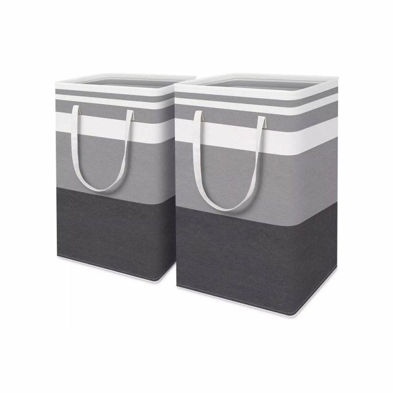 Storage & Organization |  2 Pack 75L Large Laundry Basket, Freestanding Waterproof Clothes Basket, Foldable Waterproof Clothes Basket, Cotton Linen Storage Basket With Handles, For Clothes And Toy Storage Home Decor & Cleaning JUEMEL