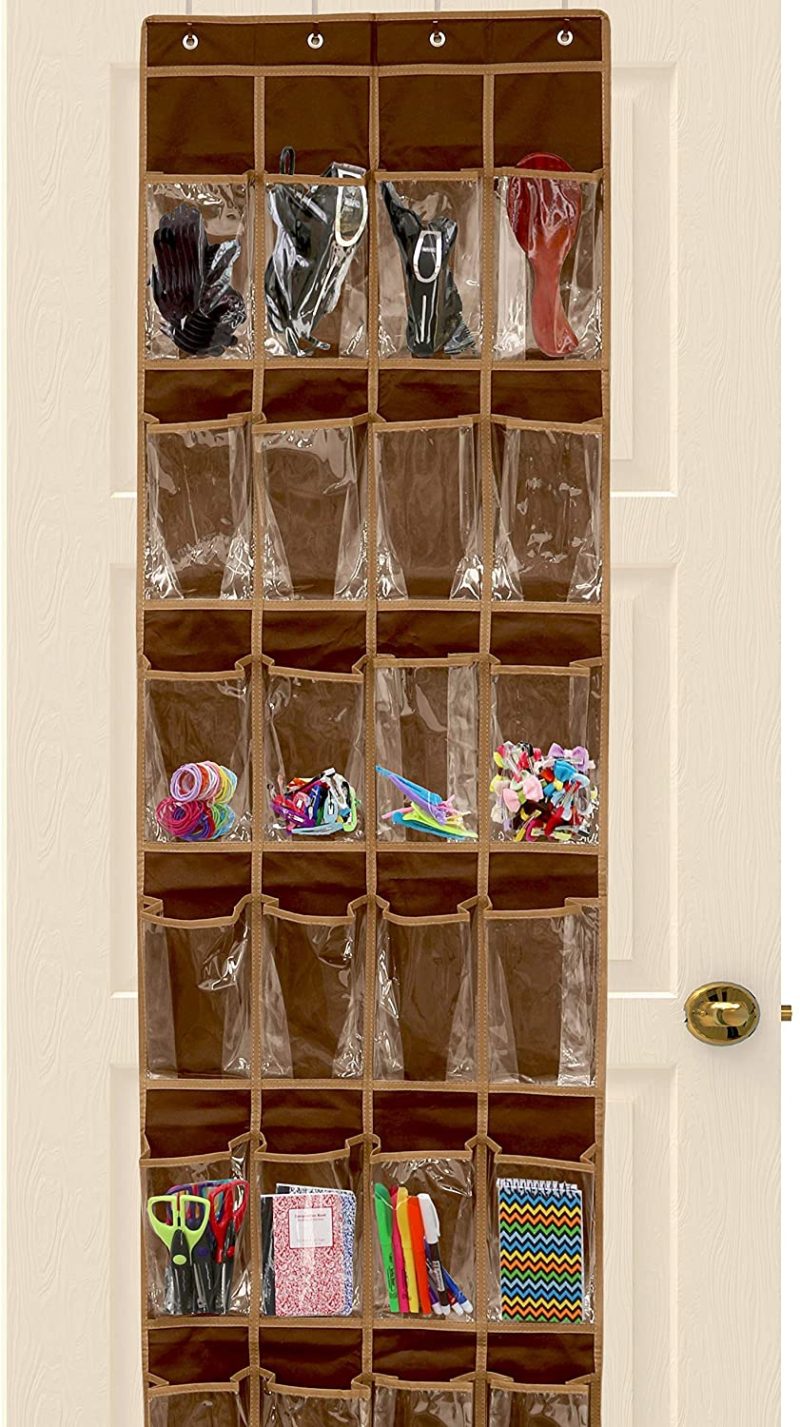 Storage & Organization |  24 Pockets – Simplehouseware Crystal Clear Over The Door Hanging Shoe Organizer, Gray (64” X 19”) Home Decor & Cleaning gray