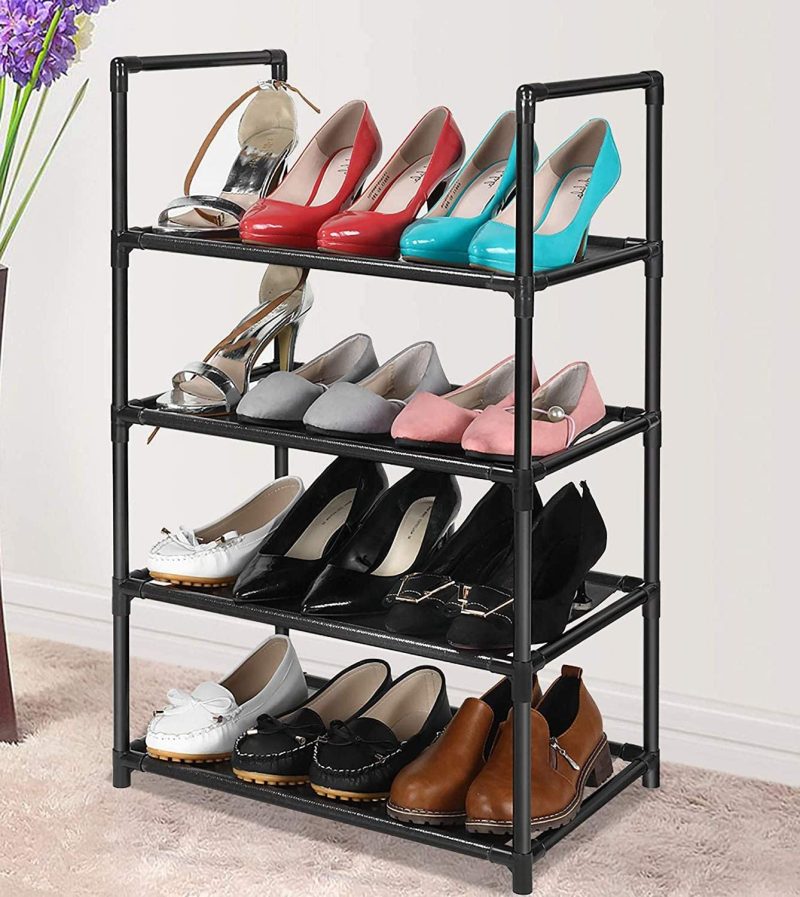 Storage & Organization |  4 Or 8 Tiers Black Sturdy Shoe Rack Shelf Non-Woven Fabric Shoe Tower Organizer Home Decor & Cleaning Storage & Organization