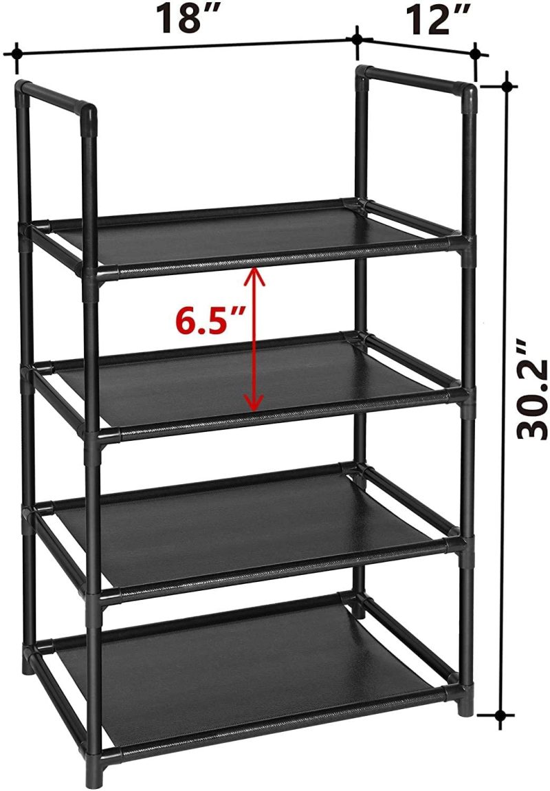 Storage & Organization |  4 Or 8 Tiers Black Sturdy Shoe Rack Shelf Non-Woven Fabric Shoe Tower Organizer Home Decor & Cleaning Storage & Organization