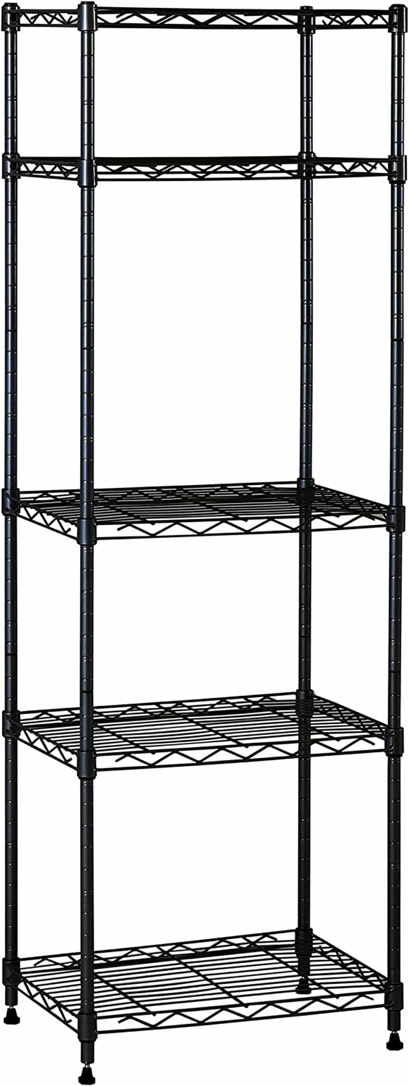 Storage & Organization |  5 Wire Shelving Steel Rack Adjustable Unit Storage Shelves For Laundry Bathroom Kitchen Pantry Closet (16.6L X 11.8W X 48H) Home Decor & Cleaning black