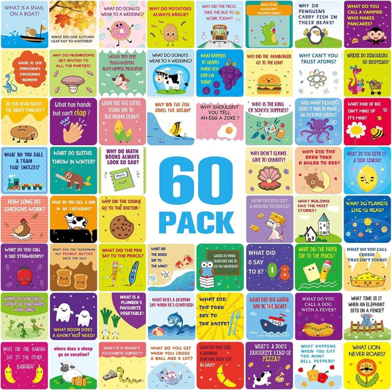 Storage & Organization |  60 Pack Lunch Box Notes For Kids Joke Cards For Boys Girls Inspirational Note Cards Motivational Notes For Lunchbox Back To School Supplies Home Decor & Cleaning Joke Cards