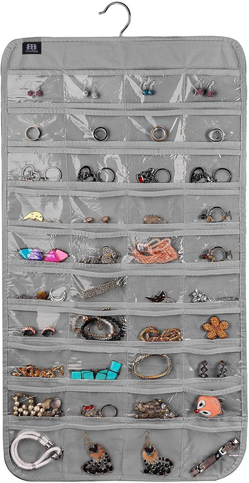 Storage & Organization |  Bb Brotrade Hanging Jewelry Organizer,Accessories Organizer,80 Pocket Organizer For Holding Jewelries (Grey) Home Decor & Cleaning Brotrade