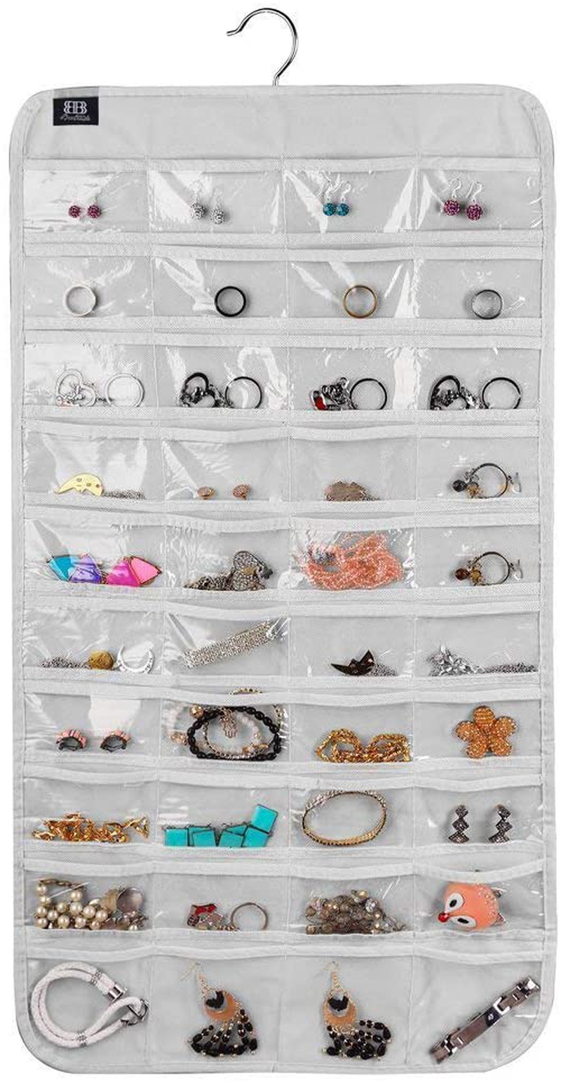 Storage & Organization |  Bb Brotrade Hanging Jewelry Organizer,Accessories Organizer,80 Pocket Organizer For Holding Jewelries (White) Home Decor & Cleaning Brotrade