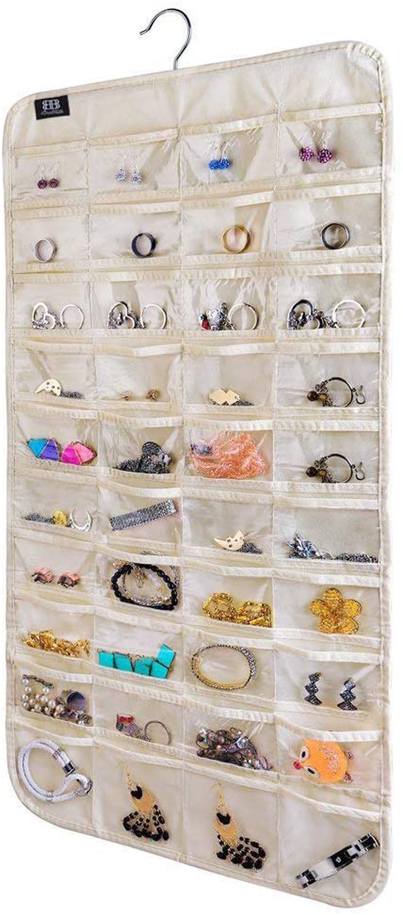 Storage & Organization |  Bb Brotrade Hjo80 Hanging Jewelry Organizer,80 Pocket Organizer For Holding Jewelries(Beige) Home Decor & Cleaning Beige