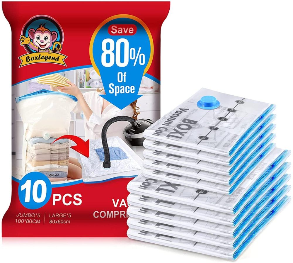 Storage & Organization |  Boxlegend Space Saver Bags, 10-Pack (5 Jumbo, 5 Large) Vacuum Storage Bags For Comforters Blankets Clothes Pillows Travel Vacuum Compression Bags. Home Decor & Cleaning BoxLegend