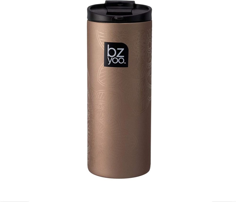 Storage & Organization |  Bzyoo Brew 18/8 Stainless Vacuum Drinking Bpa-Free 12Oz Coffee Mug Water Thermal Bottle With Leak Proof Design For Hike Camping Holiday New Year Gifts Wellness (Gold) Home Decor & Cleaning bzyoo