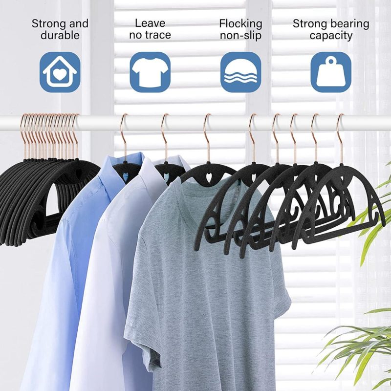 Storage & Organization |  Ieoke Velvet Clothes Hangers,50-Pack No Shoulder Bumps Suit Hangers Ultra Thin Space Saving 360 Degree Swivel Heavy Duty Hook Durable Hangers For Sweaters,Coat,Jackets,Pants,Shirts(Gray Home Decor & Cleaning Beige