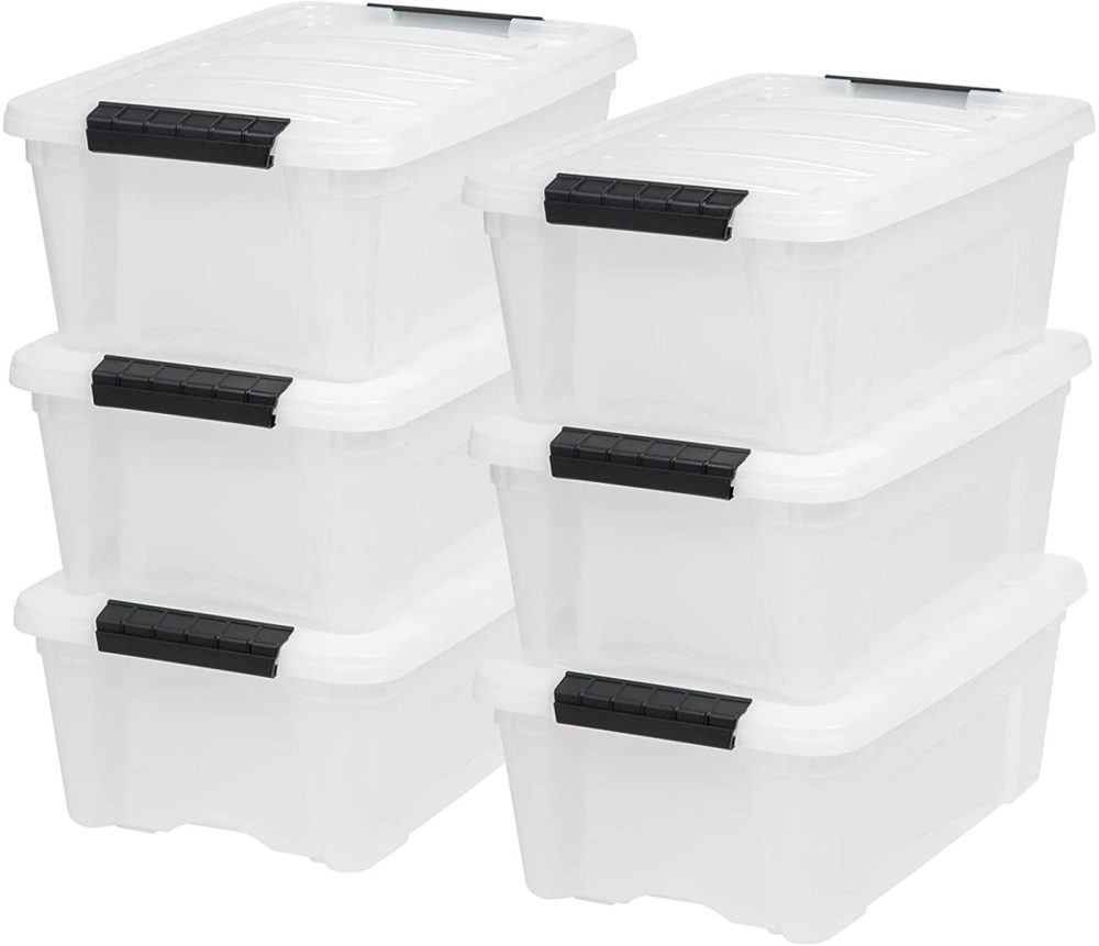 Storage & Organization |  Iris Usa Tb Pearl Plastic Storage Bin Tote Organizing Container With Durable Lid And Secure Latching Buckles, 12 Qt, 6 Count Home Decor & Cleaning IRIS USA, Inc.