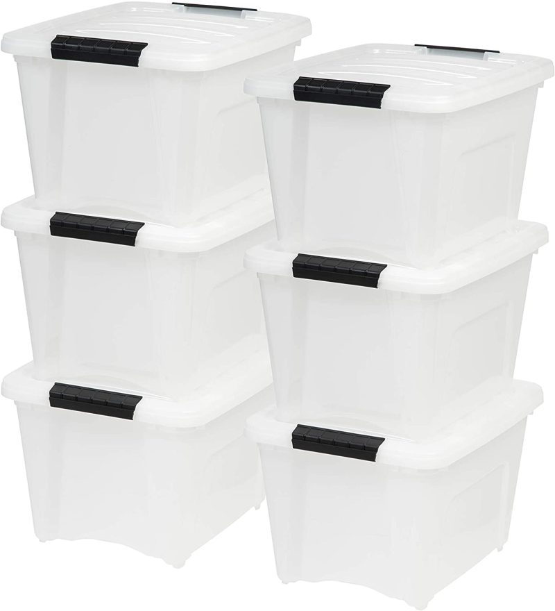 Storage & Organization |  Iris Usa Tb Pearl Plastic Storage Bin Tote Organizing Container With Durable Lid And Secure Latching Buckles, 19 Qt, 6 Count Home Decor & Cleaning IRIS USA, Inc.