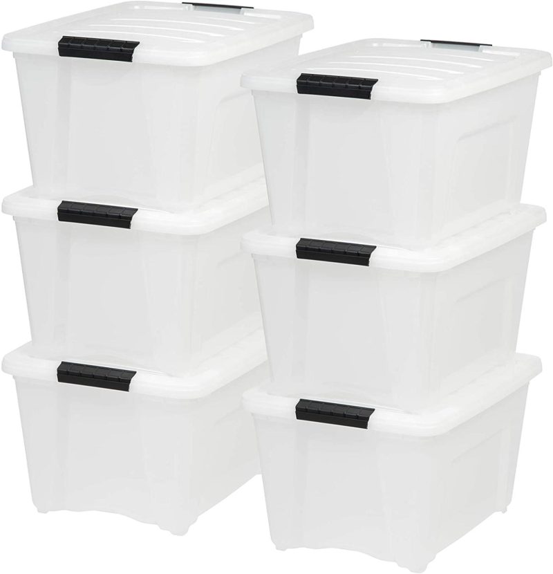 Storage & Organization |  Iris Usa Tb Pearl Plastic Storage Bin Tote Organizing Container With Durable Lid And Secure Latching Buckles, 32 Qt, 6 Count Home Decor & Cleaning IRIS USA, Inc.