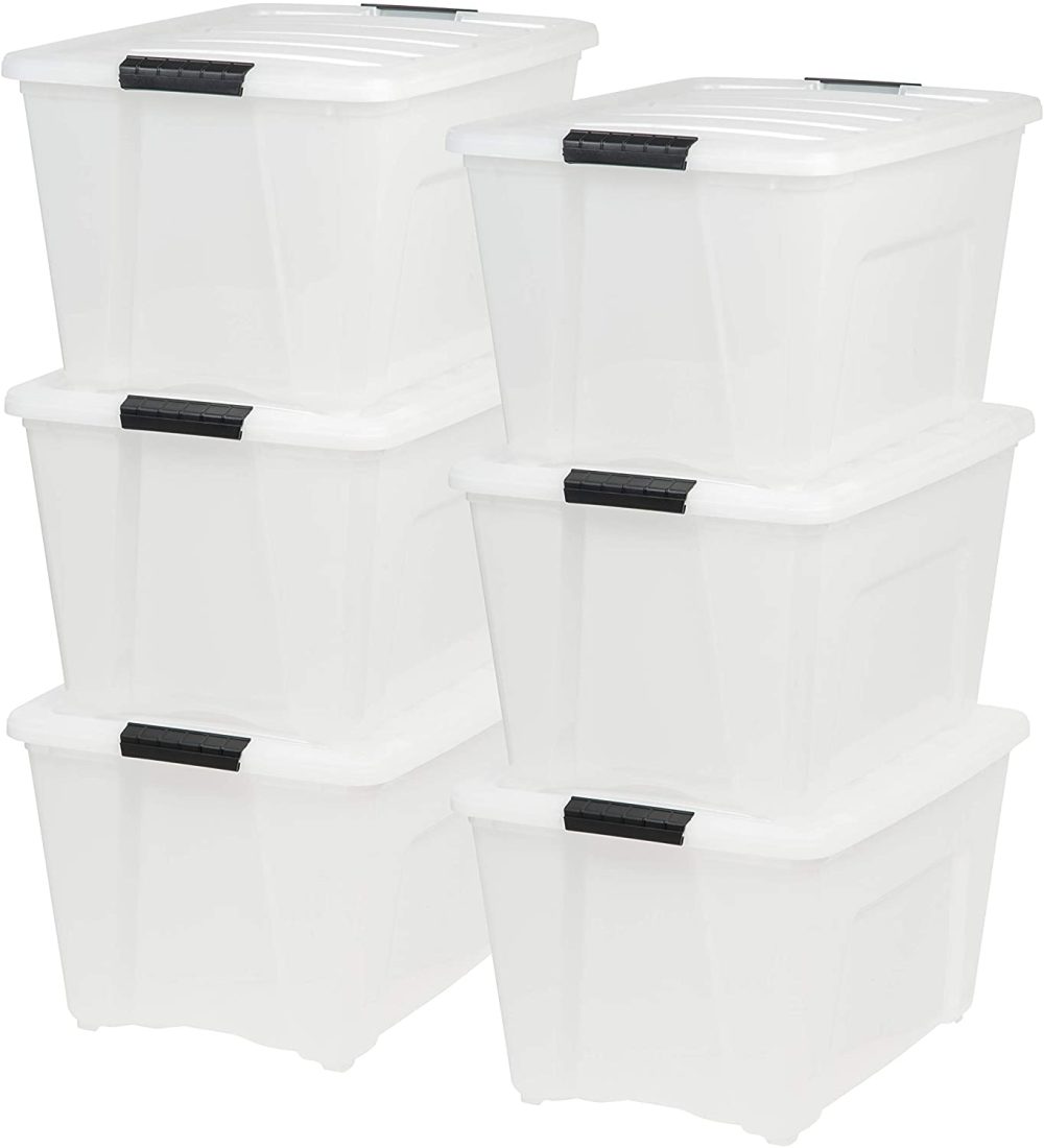 Storage & Organization |  Iris Usa Tb Pearl Plastic Storage Bin Tote Organizing Container With Durable Lid And Secure Latching Buckles, 53 Qt, 6 Pack Home Decor & Cleaning IRIS USA, Inc.