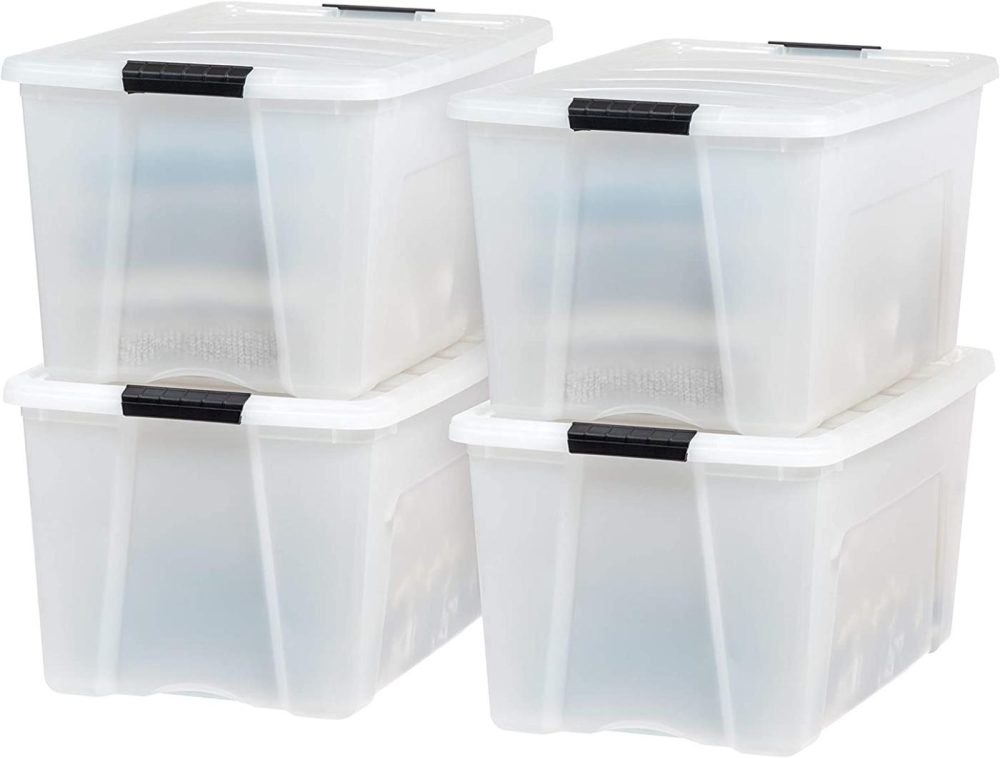 Storage & Organization |  Iris Usa Tb Pearl Plastic Storage Bin Tote Organizing Container With Durable Lid And Secure Latching Buckles, 72 Qt, 4 Pack Home Decor & Cleaning IRIS USA, Inc.