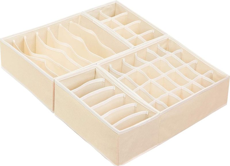 Storage & Organization |  Simplehouseware Closet Underwear Organizer Drawer Divider 4 Set, Beige Home Decor & Cleaning Beige