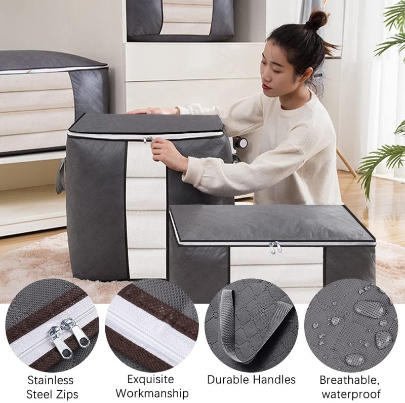 Storage & Organization |  Sitake 6 Pcs Large Capacity Storage Bags, Foldable Large Closet Storage Organizers For Clothes, Blankets, Comforters, Quilts, Pillows, Bedding, With Reinforced Handle, Clear Window, Sturdy Zipper Home Decor & Cleaning Kitchen & Dining