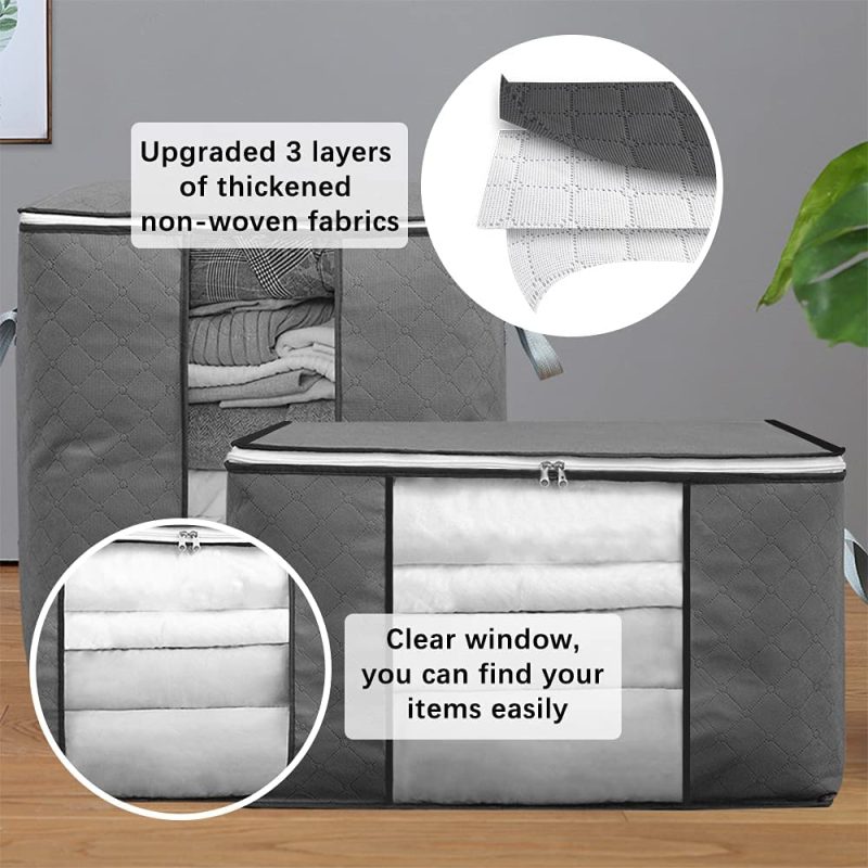 Storage & Organization |  Sitake 6 Pcs Large Capacity Storage Bags, Foldable Large Closet Storage Organizers For Clothes, Blankets, Comforters, Quilts, Pillows, Bedding, With Reinforced Handle, Clear Window, Sturdy Zipper Home Decor & Cleaning Kitchen & Dining