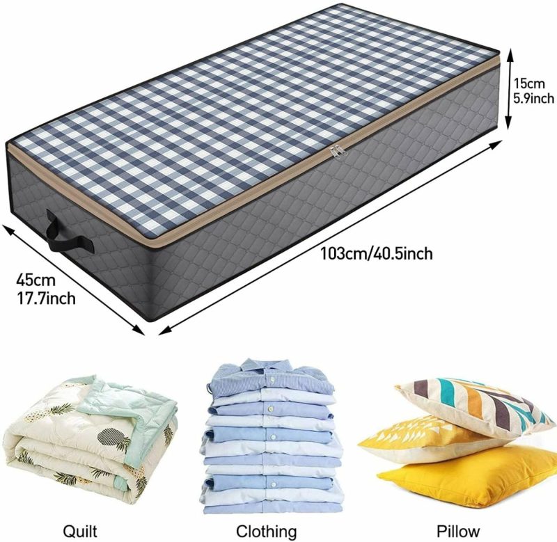 Storage & Organization |  Under Bed Storage Bags (3-Pack), 70L Foldable Underbed Storage Bags Containers With Reinforced Handles,Large Capacity Breathable Non-Woven Under The Bed Storage Bins,Premium Fabric Organizer For Clothes,Pillows, Blankets Home Decor & Cleaning Hangnuo