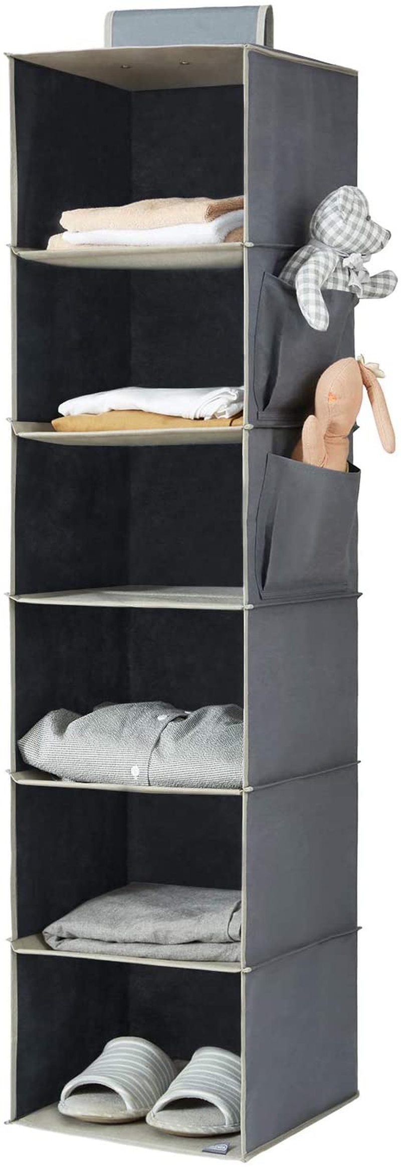 Storage & Organization |  Youdenova Hanging Closet Organizer, 6-Shelf Closet Hanging Storage Shelves, Grey Home Decor & Cleaning Grey