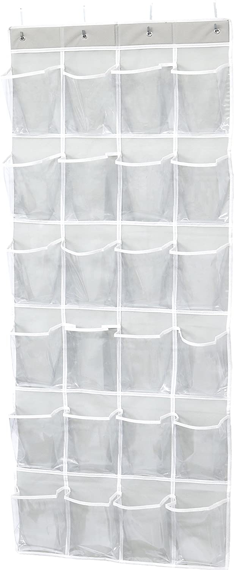 Storage & Organization |  Simple Houseware 24 Pockets Large Clear Pockets Over The Door Hanging Shoe Organizer, Gray (56" X 22.5") Home Decor & Cleaning Simple Houseware