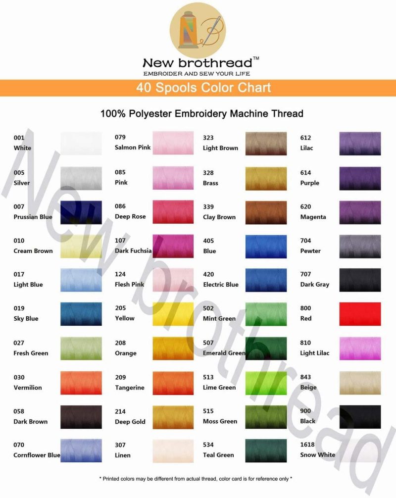 Thread & Floss |  New Brothread 40 Brother Colors Polyester Embroidery Machine Thread Kit 500M (550Y) Each Spool For Brother Babylock Janome Singer Pfaff Husqvarna Bernina Embroidery And Sewing Machines Arts, Crafts & Sewing New Brothread