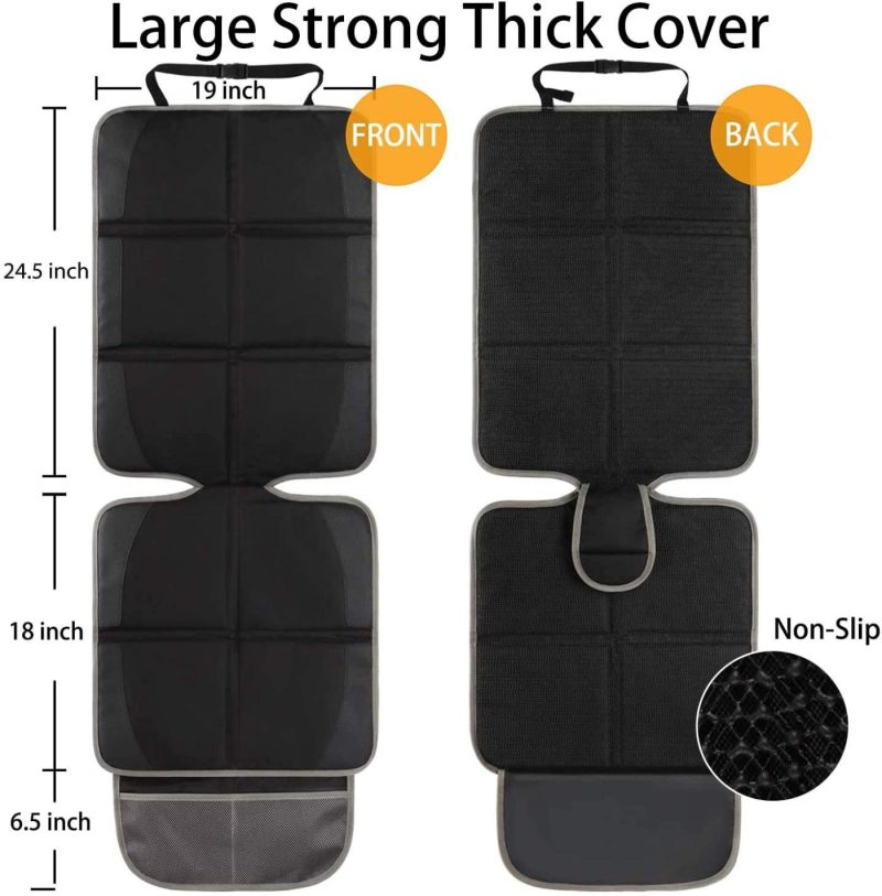 Travel Gear |  Car Seat Protector, 2 Pack Large Thick Carseat Seat Protector With Organizer Pockets, Vehicle Dog Cover Pad For Suv Sedan Truck Leather Seats Luggage & Travel Gear black