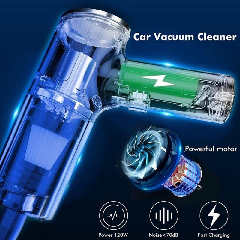 Vacuums & Floor Care |  Car Vacuum Cleaner – Mini Handheld Gun Cordless Vacuum Cleaner With 3.2Ft Power Cord, Car Vacuum High Power, Handheld Gun Vacuum Dry Wet Cleaning Portable Vacuum Cleaner Home Decor & Cleaning DJW