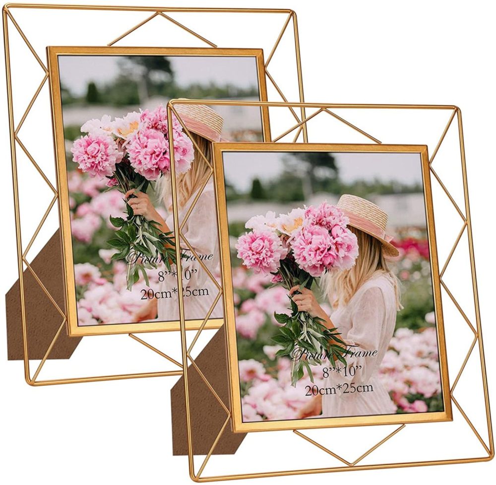 Wall Décor |  8X10 Picture Frame Set Of 2, Metal Frames Fits 8 By 10 Inch Photo Tabletop Or Wall Mounting Display Home Décor Home Décor