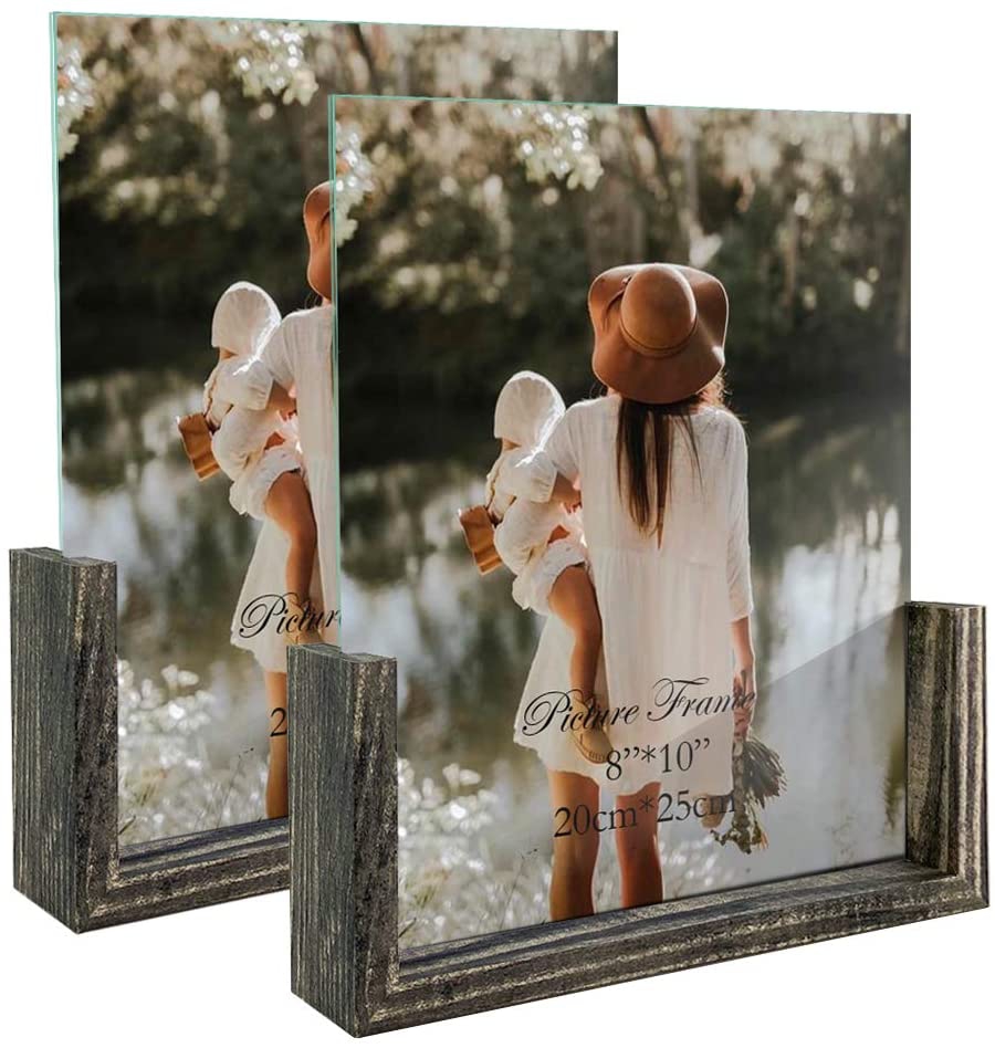 Wall Décor |  8X10 Picture Frame Set Of 2, Rustic Photo Frames Made Of Brown Base And Glass Covers For Tabletop Decoration Home Décor Home Décor