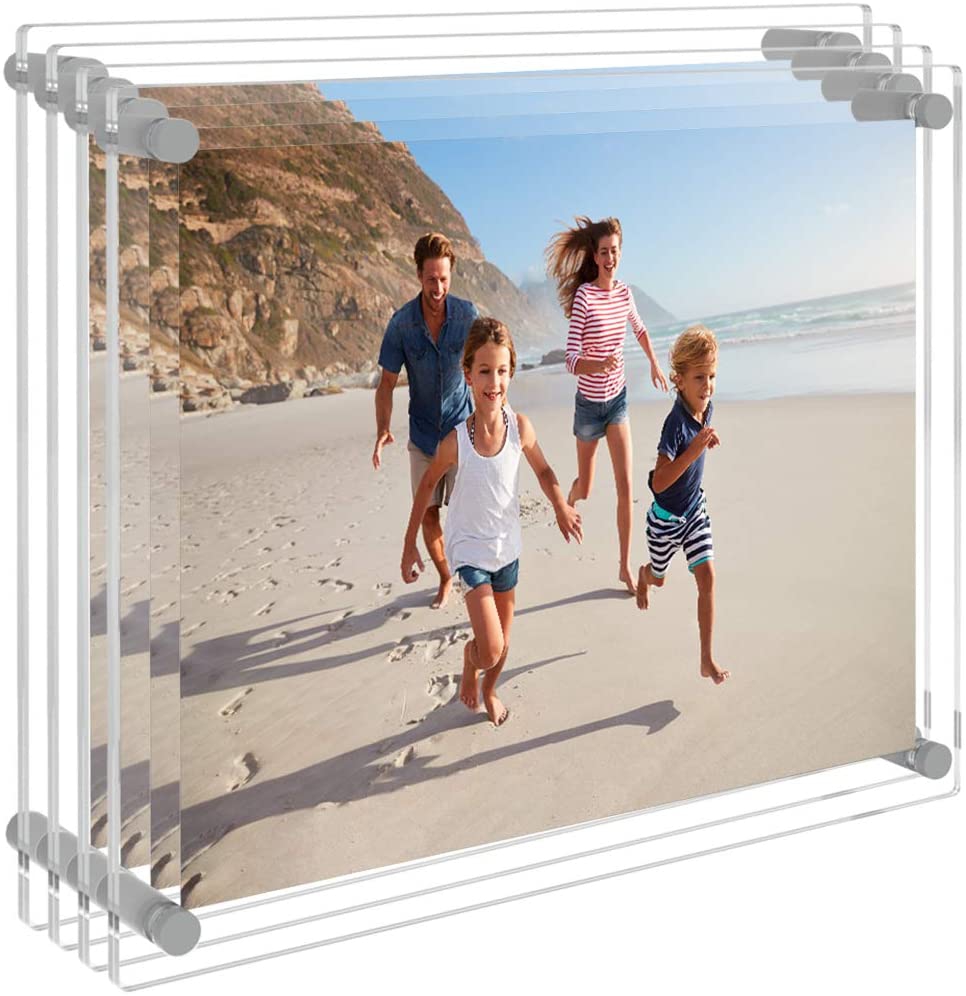 Wall Décor |  Aitee 8X10 Wall Display Acrylic Picture Frames(4-Packs ), Clear Floating Photo Frame Wall Mount, Display Lucite Photo Frames For Office/Home/Living Room. Education & Crafts AITEE