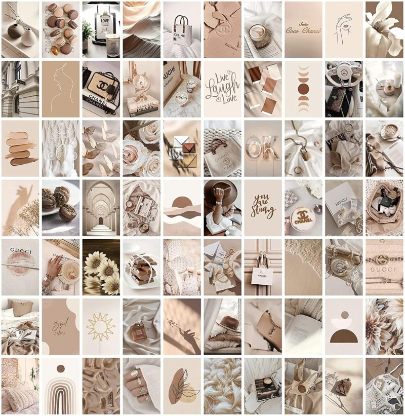 Wall Décor |  Anerza Beige Wall Collage Kit Aesthetic Pictures, Boho Room Decor For Bedroom Aesthetic, Posters For Room Aesthetic, Cute Photo Wall Decorations For Teen Girls, Dorm Trendy Wall Art (70 Pcs) Home Decor & Cleaning ANERZA