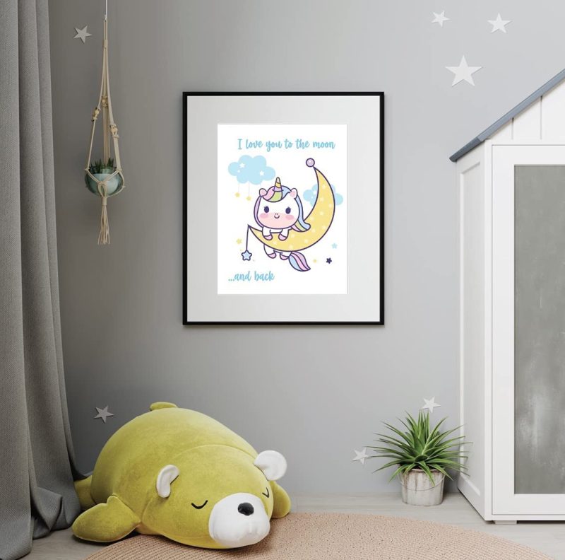 Wall Décor |  Avamie 9 Pieces Unicorn Inspirational Wall Art Prints, 8X10 Inch Unicorn Rainbow Inspirational Quotes And Motivational Wall Art Prints Posters For Kids, Teens, Girls, Unframed, For Kids Bedroom Nursery Room Playroom School Classrooms Home Decor & Cleaning Avamie